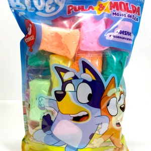 Massa De Modelar Eva Pula E Molda 300g Com Adesivos - Bluey