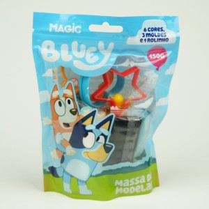 Massa De Modelar 150g Com 6 Cores, 3 Moldes E 1 Rolo  Bluey