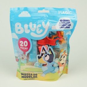 Massa De Modelar 300g Com 12 Cores, 6 Moldes, 1 Rolo E 1 Acessório  Bluey