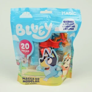 Massa De Modelar 300g Com 12 Cores, 6 Moldes, 1 Rolo E 1 Acessório  Bluey