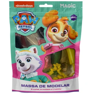 Massa Modelar Patrulha Canina Para Meninas - 6 Cores, 3 Moldes E 1 Rolinho