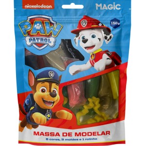 Massa Modelar 6 Cores 3 Moldes 1 Rolinho - Patrulha Canina Meninos