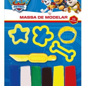 Massa De Modelar 6 Cores 4 Moldes 1 Faquinha Patrulha Canina - Azul