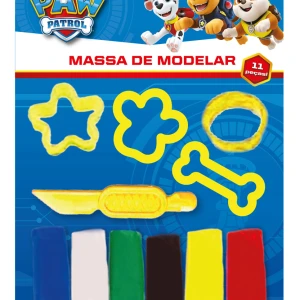 Massa De Modelar 6 Cores 4 Moldes 1 Faquinha Patrulha Canina - Azul