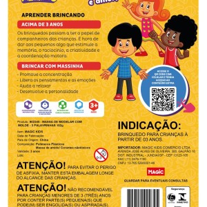 Massa De Modelar 6 Cores 4 Moldes 1 Faquinha - 3 Palavrinhas-7899550902345-59155