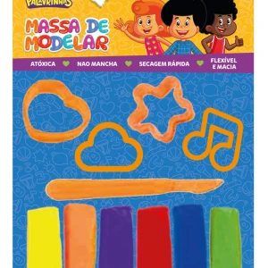 Massa De Modelar 6 Cores 4 Moldes 1 Faquinha - 3 Palavrinhas