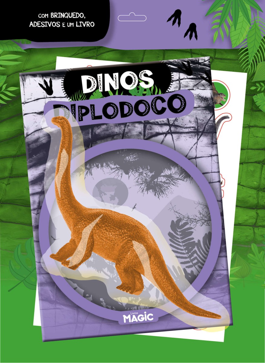 Dinos Diplodoco Com Brinquedo E Adesivos