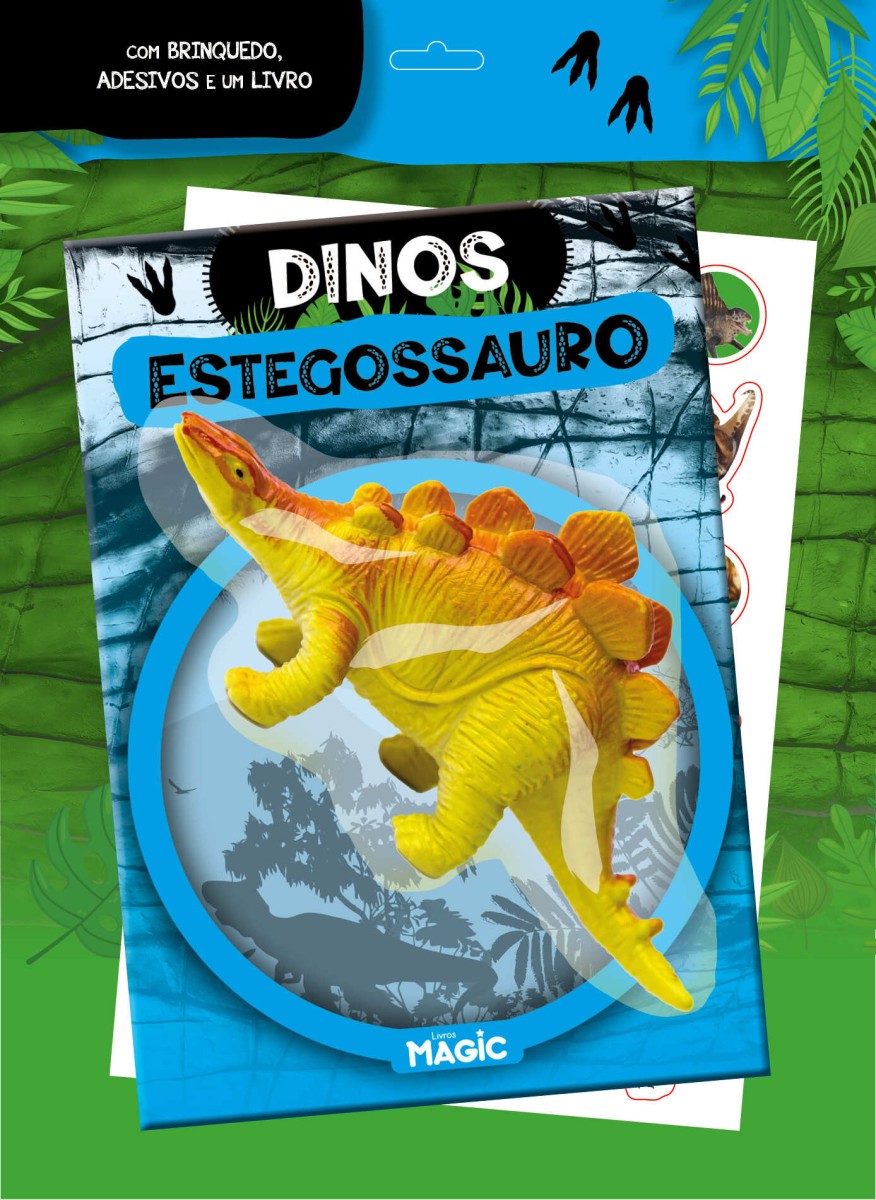Dinos Estegossauro Com Brinquedo E Adesivos