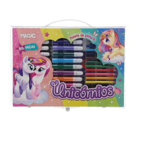 Maleta De Pintura 86 Peças Unicórnio