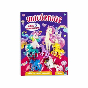 Unicórnios - Colorir E Brincar Com 5 Miniaturas