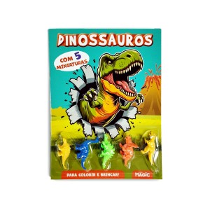 Dinossauros - Colorir E Brincar Com 5 Miniaturas