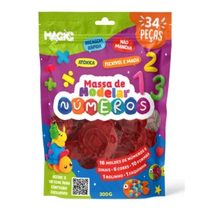 Massa De Modelar 300g Com 26 Cores, 6 Moldes E 2 Acessórios - Números