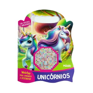 Unicórnios Com Desenhos Para Colorir E Adesivos Brilhantes