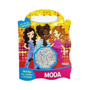 Moda Com Desenhos Para Colorir E Adesivos Brilhantes