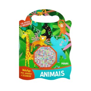 Animais Com Desenhos Para Colorir E Adesivos Brilhantes