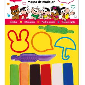 Massa De Modelar 6 Cores 4 Moldes 1 Faquinha - 102g - Turma Da Mônica