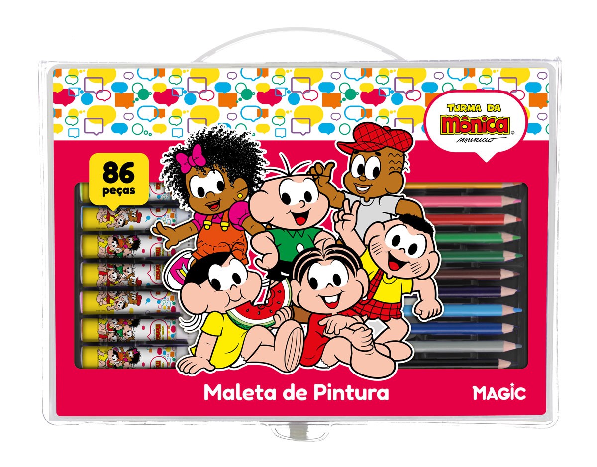 Maleta De Pintura 86 Peças - Turma Da Mônica