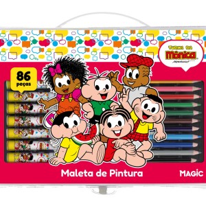 Maleta De Pintura 86 Peças - Turma Da Mônica