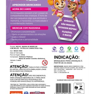 Massa De Modelar 6 Cores 4 Moldes 1 Faquinha Patrulha Canina - Roxo-7899550902130-87525
