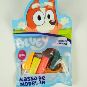 Massa De Modelar 120g Com 12 Cores E 2 Moldes - Bluey E Bingo
