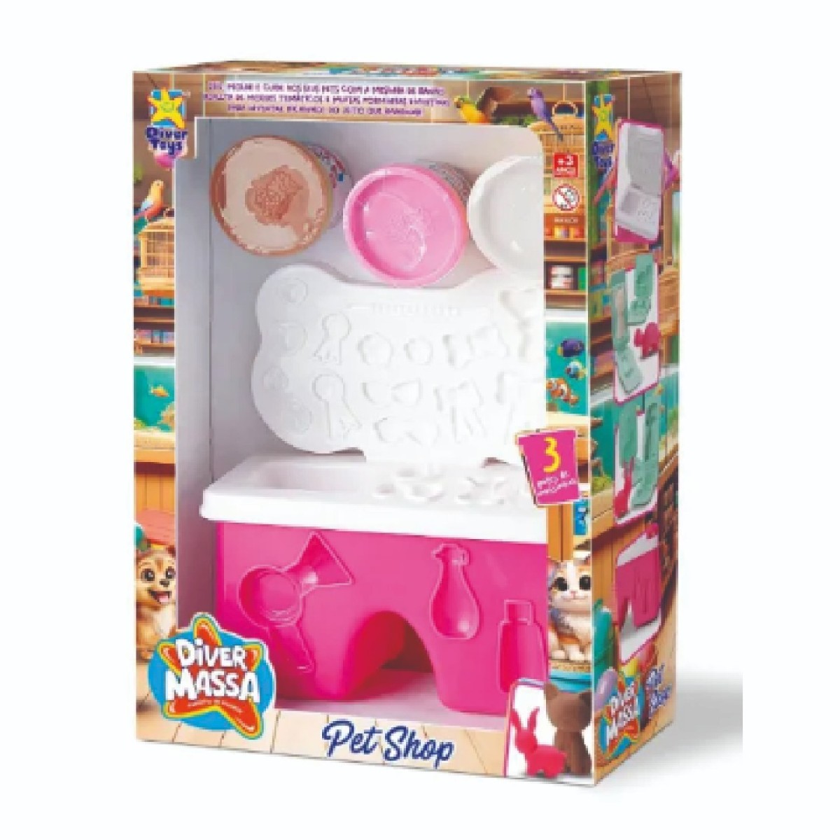 Diver Massa Pet Shop (massa De Modelar C/acessorios)