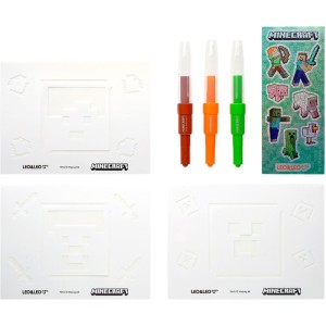 Brinquedo Para Colorir Minecraft Kit Pintura Assopra E Pinta-129735-86918