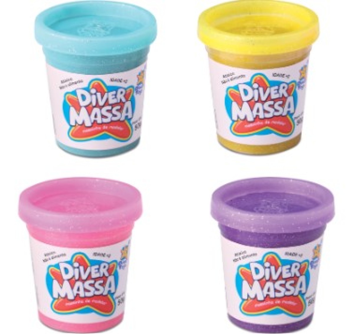 Diver Massa C/ Glitter - Display Com 48 Unidades