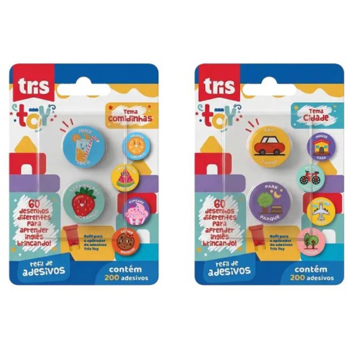 Adesivos Decorados Tris Toy Refil De Adesiv.c/200