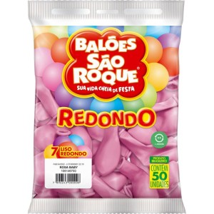 Balao 7 Liso Redondo Rosa Baby-129448-39924