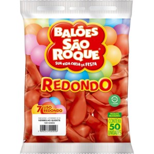 Balao 7 Liso Redondo Vermelho Quente-129441-70696