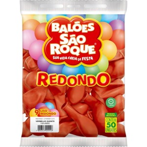 Balao 9 Liso Redondo Vermelho Quente-129455-11553