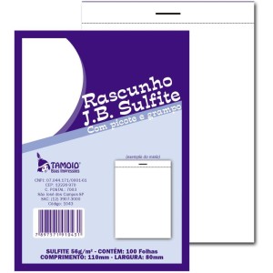 Bloco Para Rascunho Sulfite 80x110mm C/100 Fls