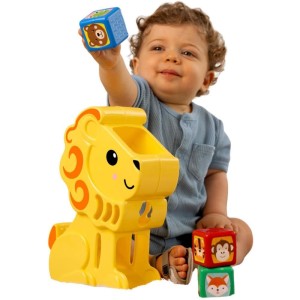 Brinquedo Educativo Leao Com Blocos