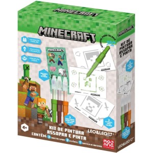 Brinquedo Para Colorir Minecraft Kit Pintura Assopra E Pinta