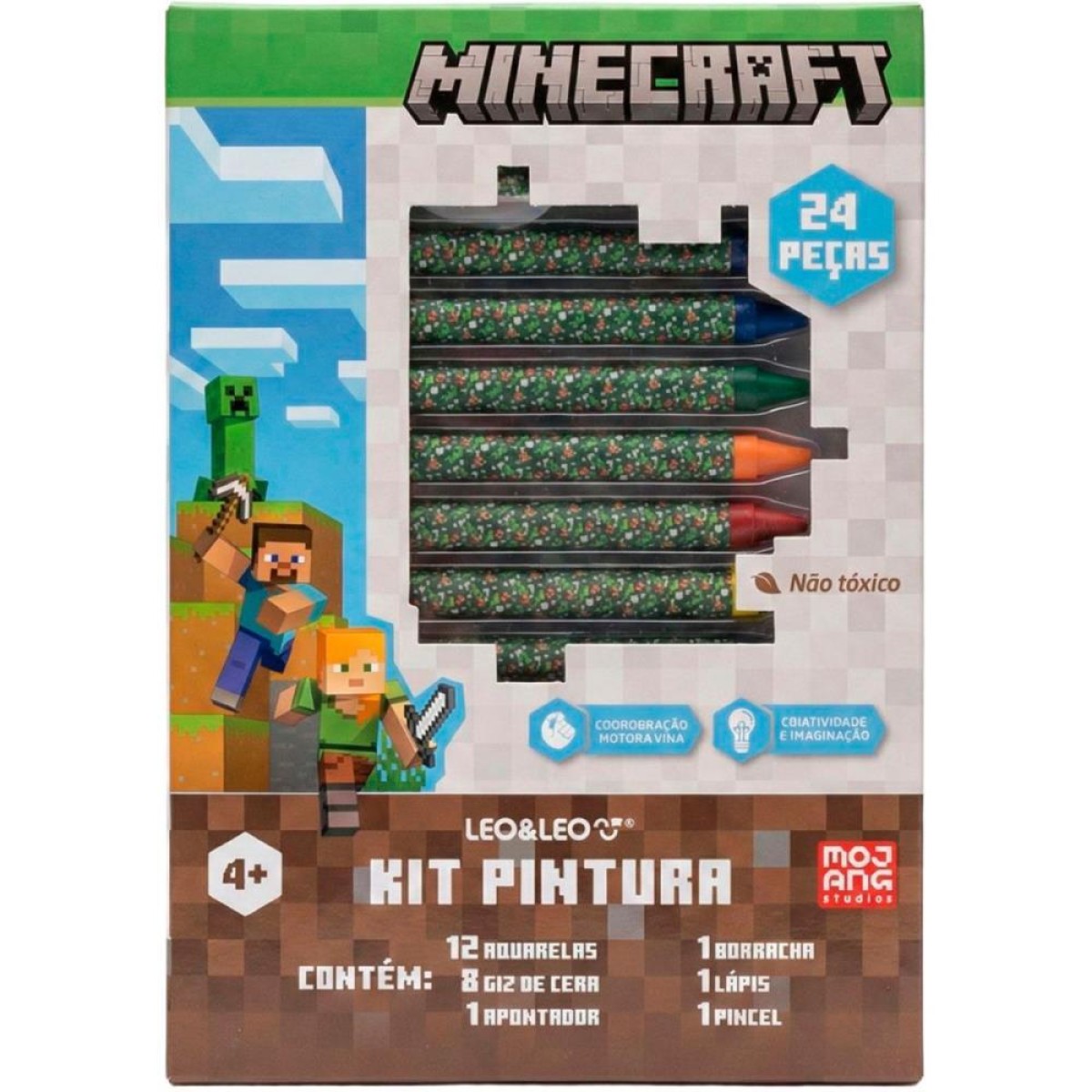 Brinquedo Para Colorir Minecraft Kit Pintura Personagens