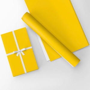 Papel Presente Bobina Couche 40cm. Mod.714 Amarelo-129843-35487