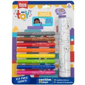 Caneta Hidrografica Tris Toy Kit Hidrocor+rolo 2m