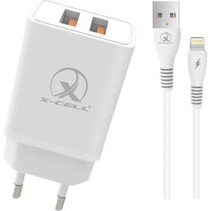 Carregador Celular De Parede 2x1 Cabo Usb 6a+ios 1m Com Car