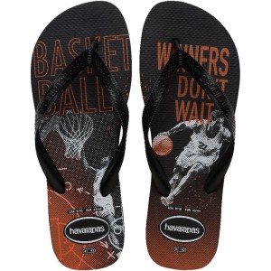 Chinelo Havaianas Masculino Top Athletic 39/0preto/laranja Sunset
