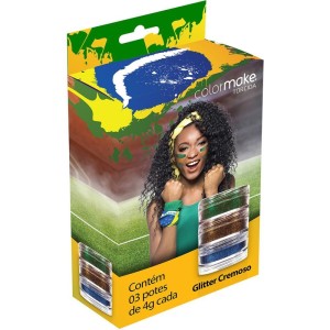 Copa Do Mundo Pintura Facial Gliter Az/vd/am