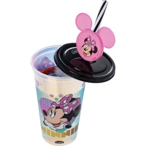 Copo Decorado Minnie Rosa Fruta Cor 500ml-128261-69103