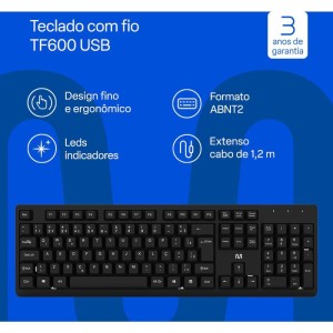 Teclado Usb Tf600 Teclas Silenciosas-128216-35754