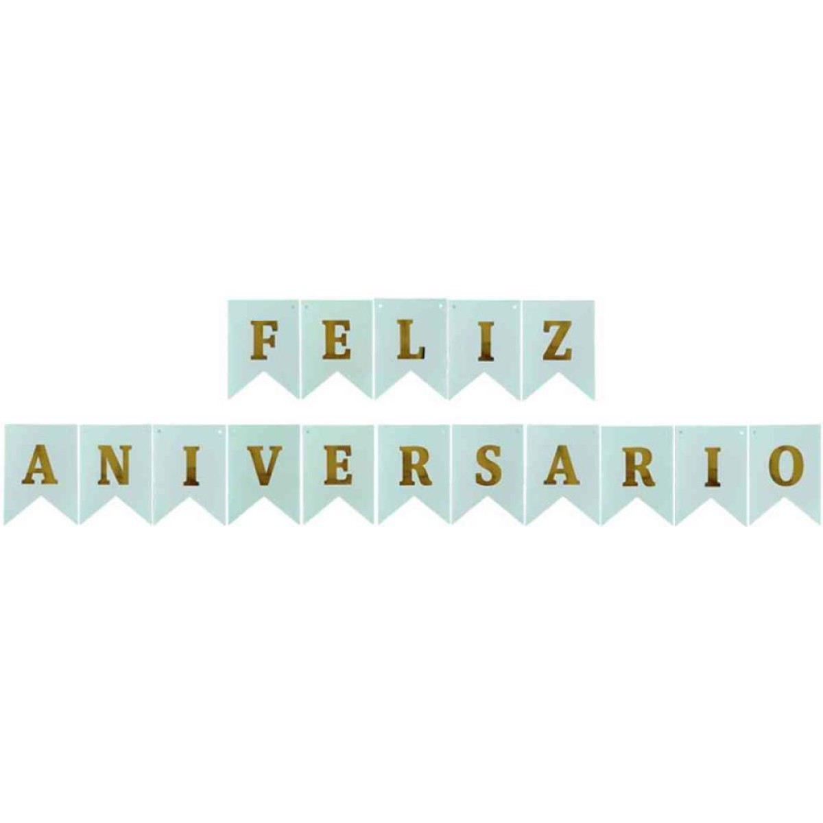 Faixa Decorativa Feliz Aniversario Azul C/cordao