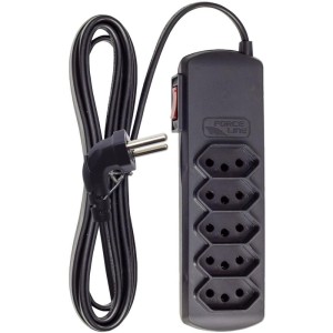 Filtro De Linha 5 Tomadas Slim Plug 90° Biv. Pt