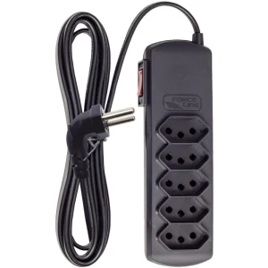 Filtro De Linha 5 Tomadas Slim Plug 90° Biv. Pt