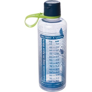 Garrafa Plastica Fitness Cilindrica 970ml Cinza