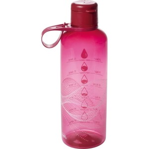 Garrafa Plastica Fitness Cilindrica 970ml Rosa