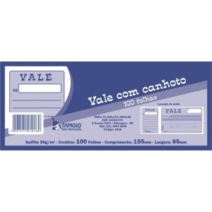 Impresso Recibo Vale Com Canhoto 100fls-129491-86309