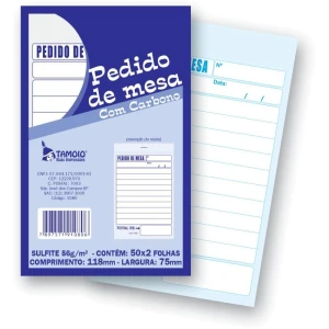 Impresso Talao De Pedido Mesa 2 Vias 50 Folhas Carbono