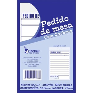 Impresso Talao De Pedido Mesa 2 Vias 50 Folhas Carbono-129475-82009